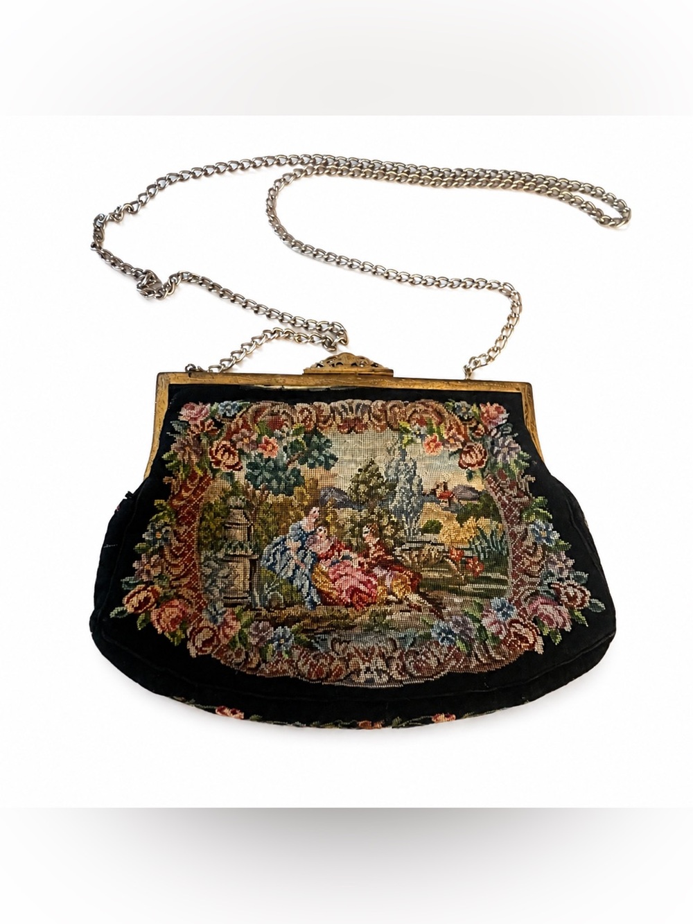 Antique 1940’s needlepoint handbag
